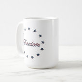 Freedom Patriotic America 250 Stars Design コーヒーマグカップ (正面左)