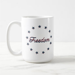 Freedom Patriotic America 250 Stars Design コーヒーマグカップ