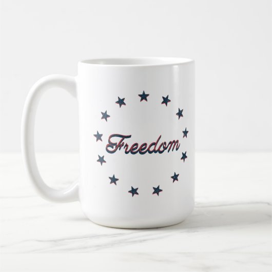 Freedom Patriotic America 250 Stars Design コーヒーマグカップ (左)