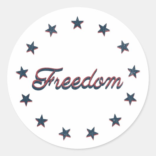 Freedom Patriotic America 250 Stars Design ラウンドシール (正面)