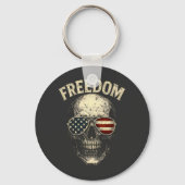 Freedom Patriotic Skull USA キーホルダー (正面)