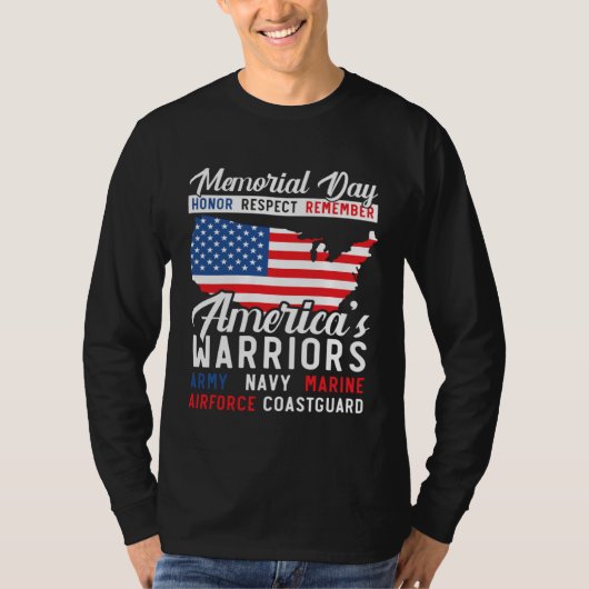 Freedom Patriotic Veteran USA Flag American Memori Tシャツ (正面)