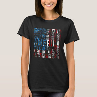 Freedom Patriotic Veteran USA Flag American Memori Tシャツ