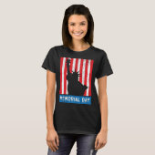 Freedom Patriotic Veteran USA Flag American Memori Tシャツ (正面フル)