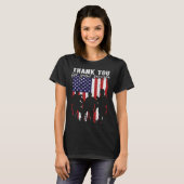 Freedom Patriotic Veteran USA Flag American Memori Tシャツ (正面フル)