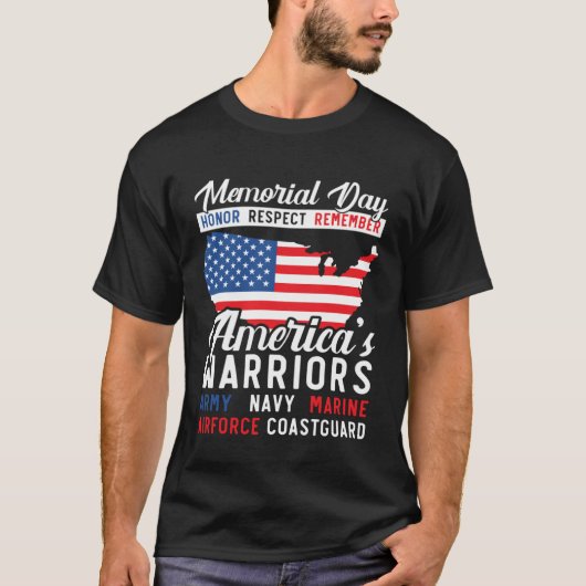 Freedom Patriotic Veteran USA Flag American Memori Tシャツ (正面)
