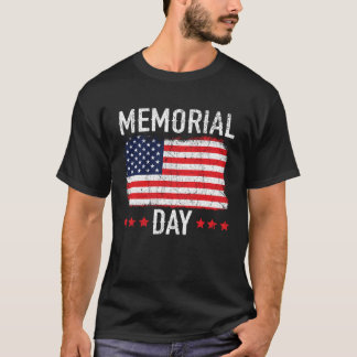 Freedom Patriotic Veteran USA Flag American Memori Tシャツ