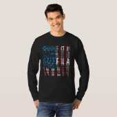 Freedom Patriotic Veteran USA Flag American Memori Tシャツ (正面フル)