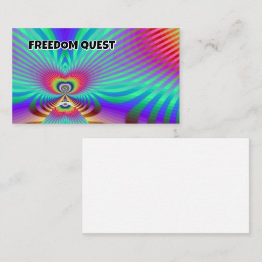 FREEDOM QUEST (単語を変更できる) 名刺 (正面/裏面)