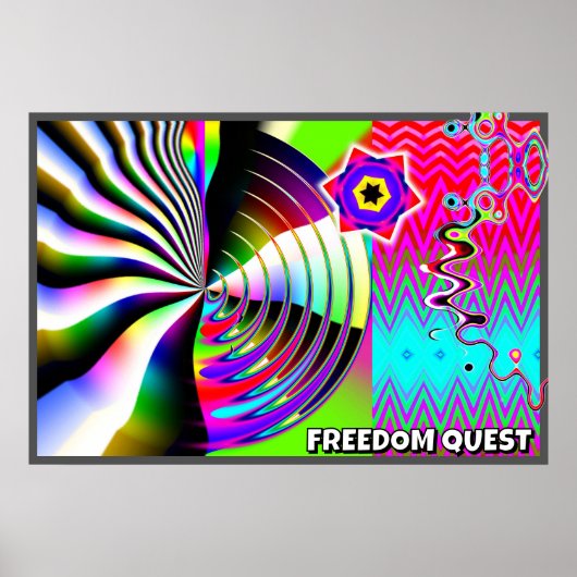 FREEDOM QUEST (文字を変更可能) ポスター (正面)