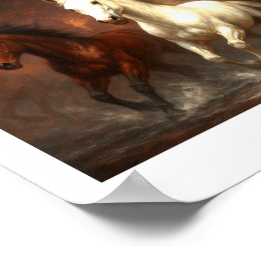 Freedom Run – Majestic Equine Wall Art Print ポスター (角)