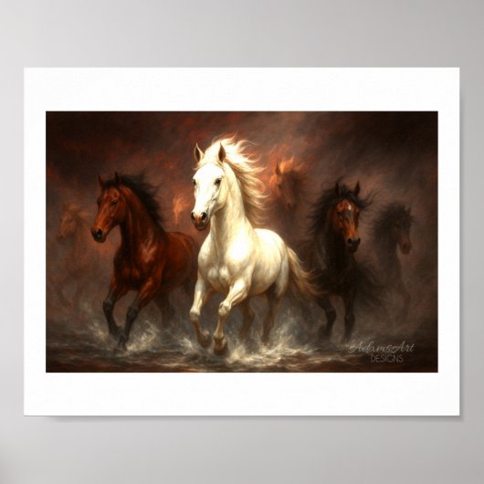 Freedom Run – Majestic Equine Wall Art Print ポスター (正面)