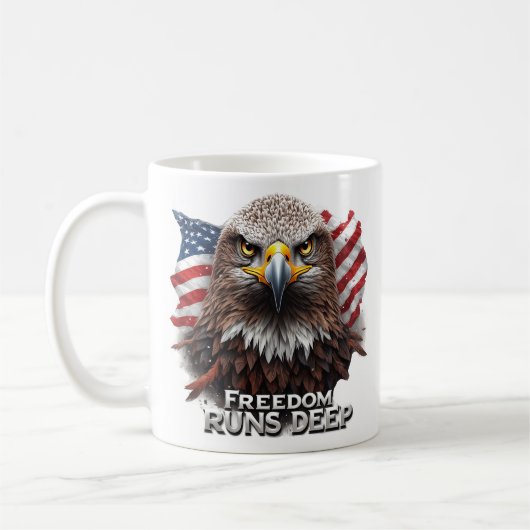 Freedom Runs Deep Patriotic USA Pride Decal コーヒーマグカップ (左)