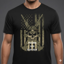 Freedom Seed Dispenser Patriotic Skull T-Shirt