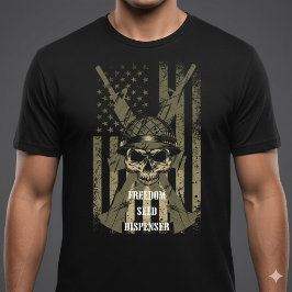 Freedom Seed Dispenser Patriotic Skull T-Shirt Tシャツ