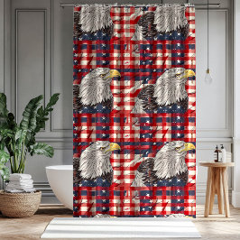 Freedom Shower Curtain Eagle Glory for Patriots シャワーカーテン