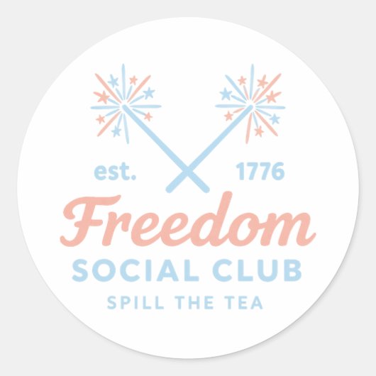 Freedom Social Clubステッカー ラウンドシール (正面)