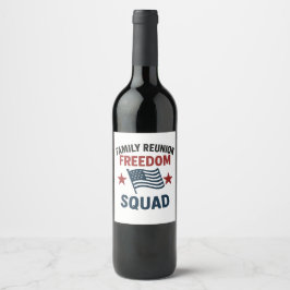 Freedom Squad ファミリーリユニオンTシャツ – USA 愛国 ワインラベル