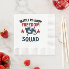Freedom Squad ファミリーリユニオンTシャツ – USA 愛国 縁ありランチョンナプキン