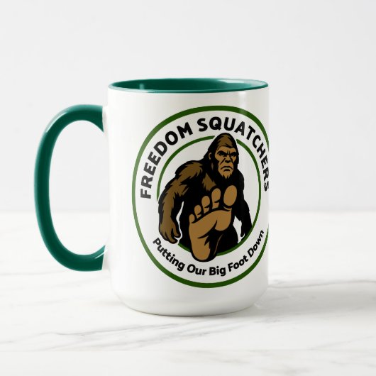 Freedom Squatchers "Big Foot Down" Coffee Mug マグカップ (左)