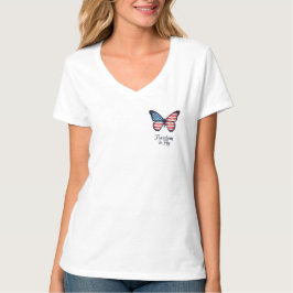 Freedom to Fly - アメリカ国旗の蝶と愛国 Tシャツ