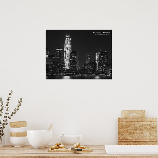 Freedom Tower 911 NYC Poster 24x18 ポスター (キッチン)