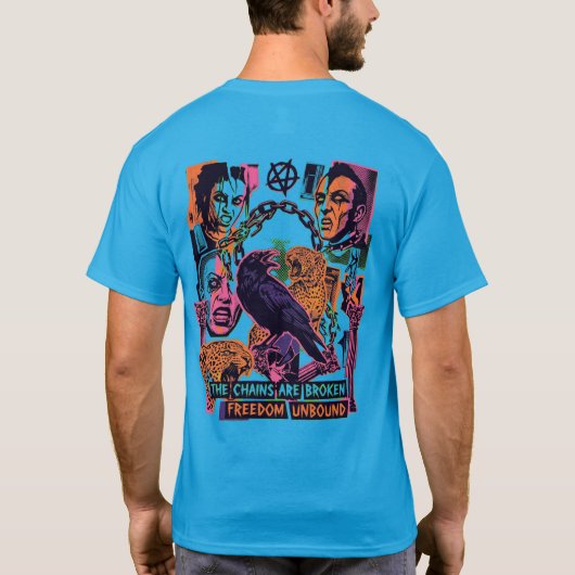 Freedom Unbound Shirt – Punk Collage Graphic Tee Tシャツ (裏面)