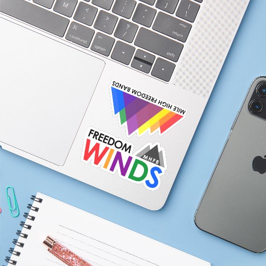 Freedom WindsとMHFBスタンプ シール (ノートパソコンとiPhone)