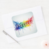 Freedom & Wings – Colorful Watercolor Art with Abs スクエアシール (封筒)