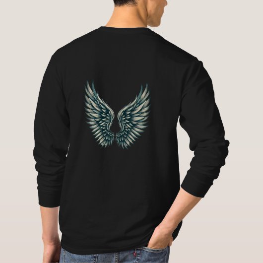 Freedom Wings Minimalist T-Shirt Design Tシャツ (裏面)