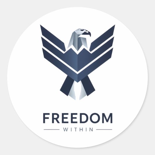 "Freedom Within" モダンジオメトリックイーグル ラウンドシール (正面)