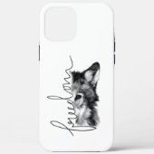 Freedom Wolf Minimal Line Art - Case-Mate iPhoneケース (裏面)