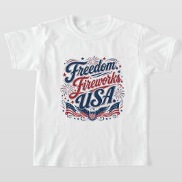 FreedomFireworksUSA–ヴィンテージ愛国 7月4日 Tシャツ