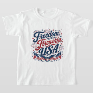 FreedomFireworksUSA–ヴィンテージ愛国 7月4日 Tシャツ