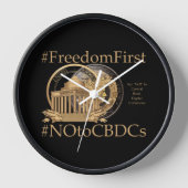 #FreedomFirst：自由財布 – 自由を受け入れる 壁時計 (正面)