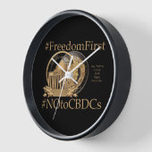 #FreedomFirst：自由財布 – 自由を受け入れる 壁時計 (傾斜)