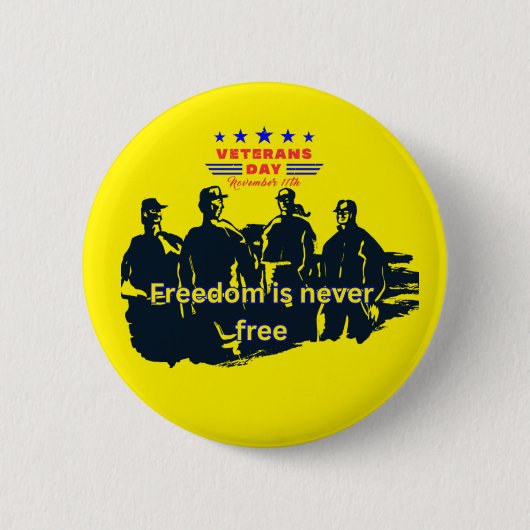 Freedom's defenders bright yellow 缶バッジ (正面)