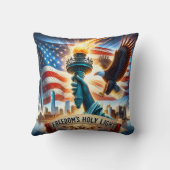 Freedom's Holy Light Pillow – 信仰，心地よい，アメリカ クッション (裏面)
