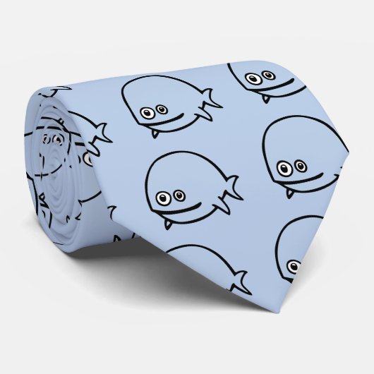 FreeDosの青い魚 ネクタイ (ロール)