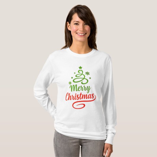 Freefit Merry Christmas Long Sleeve Tee | Unisex B Tシャツ (正面フル)