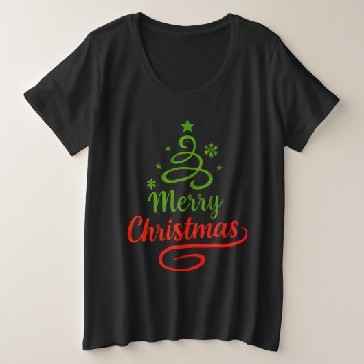 Freefit Merry Christmas Tee | Women's Plus-Size Ho プラスサイズTシャツ (デザイン正面)