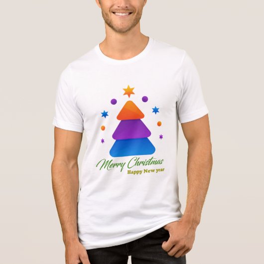 Freefit Merry Christmas Tree Bella+Canvas Tri-Blen トライブレンドＴシャツ (正面)