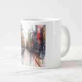 Freeform Hand-Drawn Mural Earthy Tones ジャンボコーヒーマグカップ (正面右)