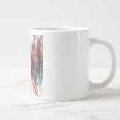 Freeform Hand-Drawn Mural Earthy Tones ジャンボコーヒーマグカップ (右)