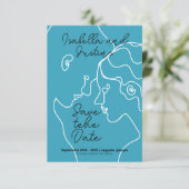 Freehand linear drawing of a couple in love セーブザデート (スタンド正面)