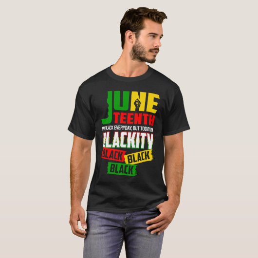 Freeish 1865 Black History Pride African American Tシャツ (正面フル)