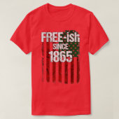 Freeish Since 1865  Juneteenth Day Flag Black Prid Tシャツ (デザイン正面)