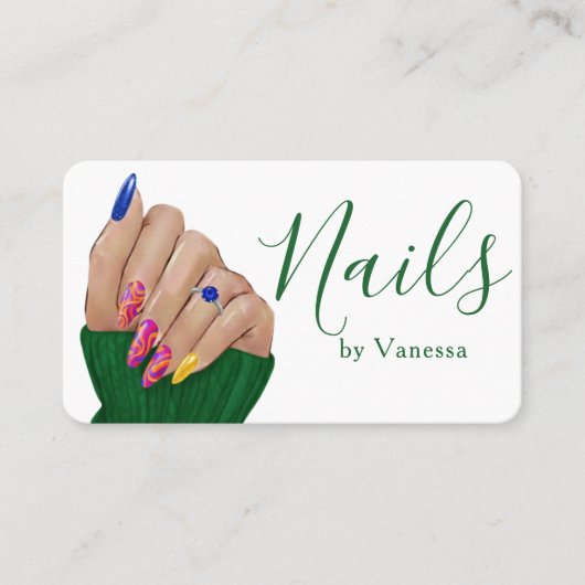 Freelance Nail Technician Manicurist Branding 名刺 (正面)