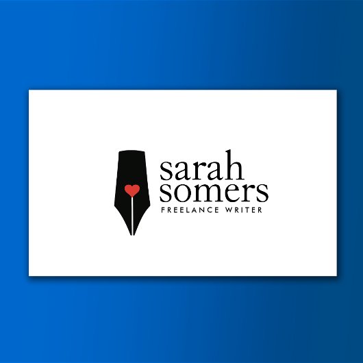 Freelance Writer and Novelist Calligraphy Pen Logo 名刺