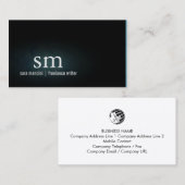 Freelance Writer Author Novelist Monogram 名刺 (正面/裏面)